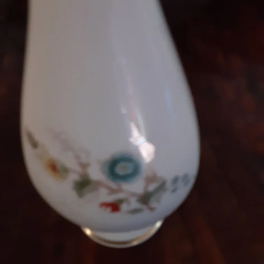 Vintage Lenox Hand Decorated w/ 18K Gold Floral Bud Vase Japandi